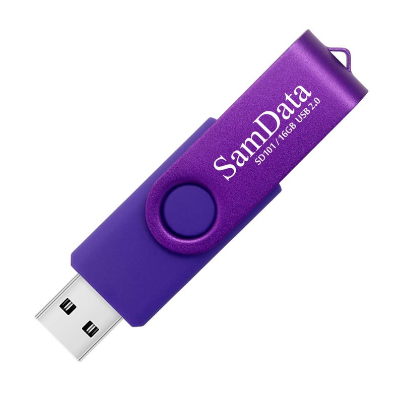 SamData 16GB USB Flash Drives 4 Pack 16GB Thumb Drives Memory Stick Jump Drive with LED Light for Storage and Backup (4 Colors: Black Blue Green Purple) - Image 3